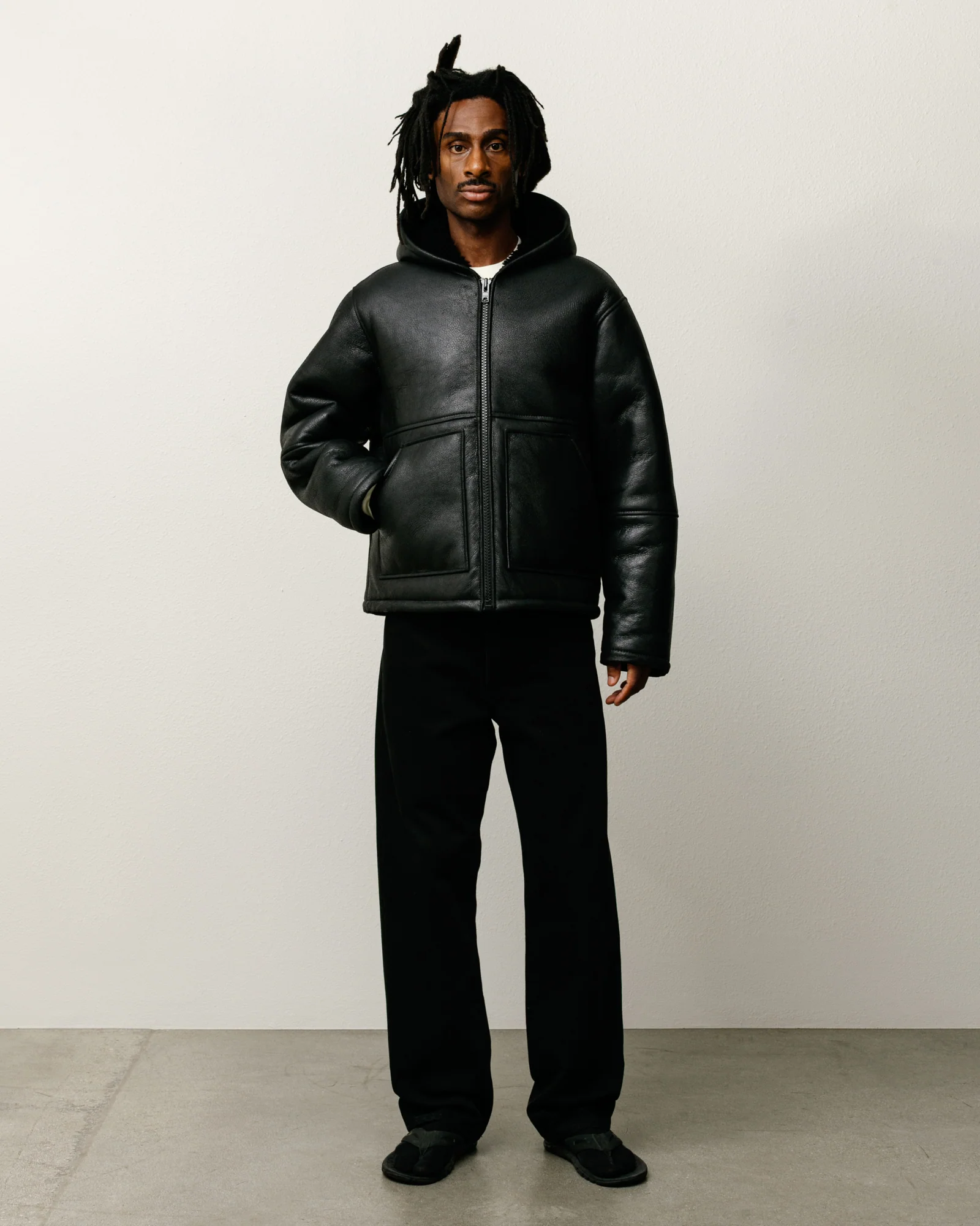 SHEARLING HOODED JACKET