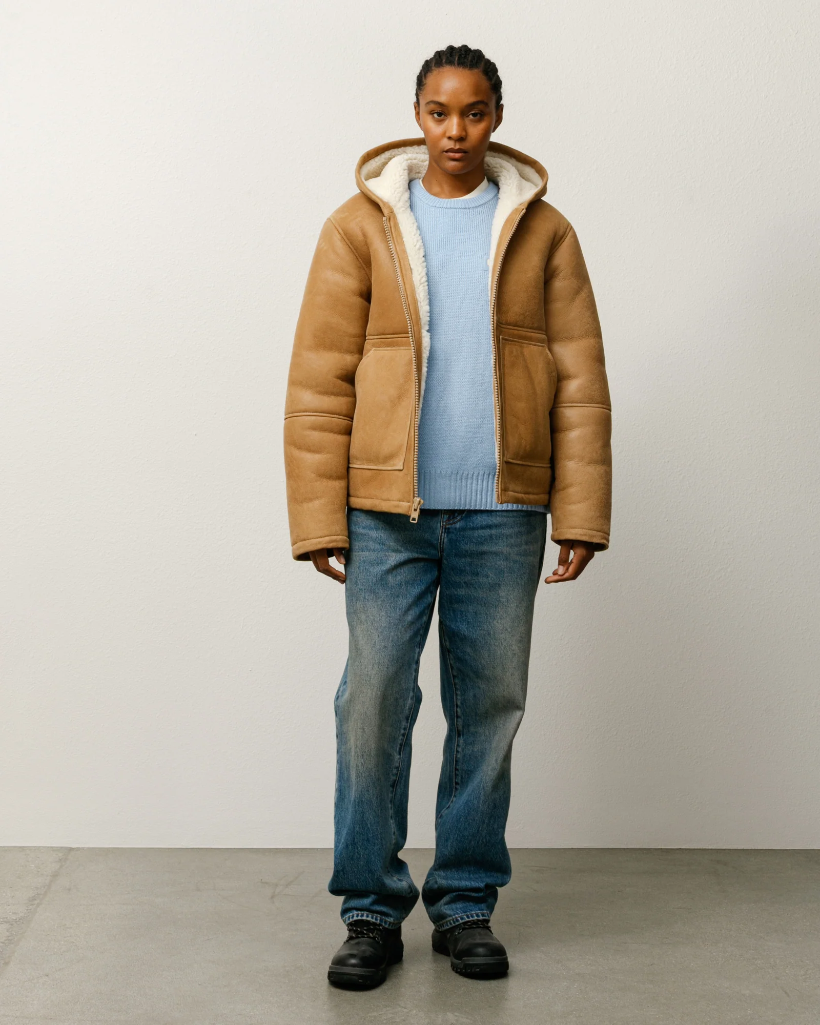 SHEARLING HOODED JACKET - Image 3