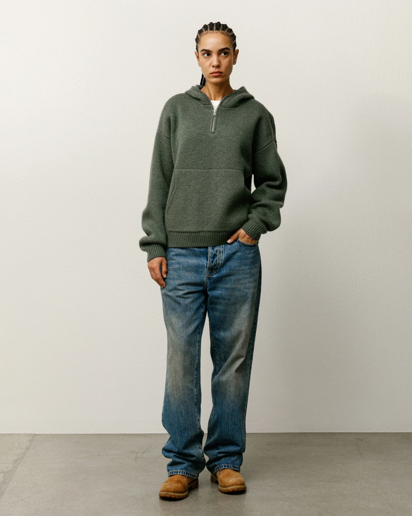 QUARTER ZIP SWEATER HOOD - Image 3