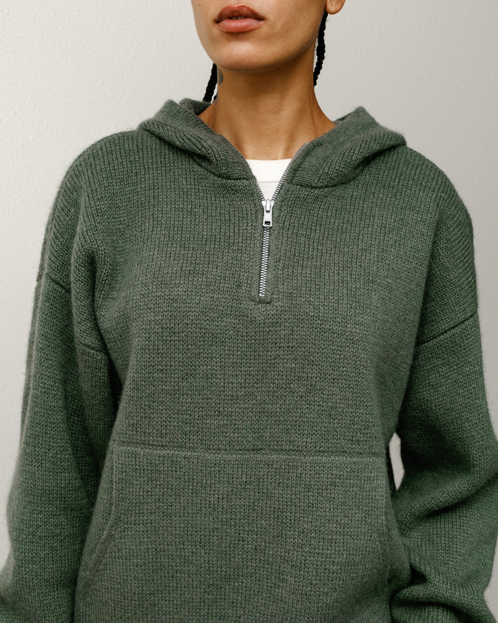 QUARTER ZIP SWEATER HOOD - Image 4