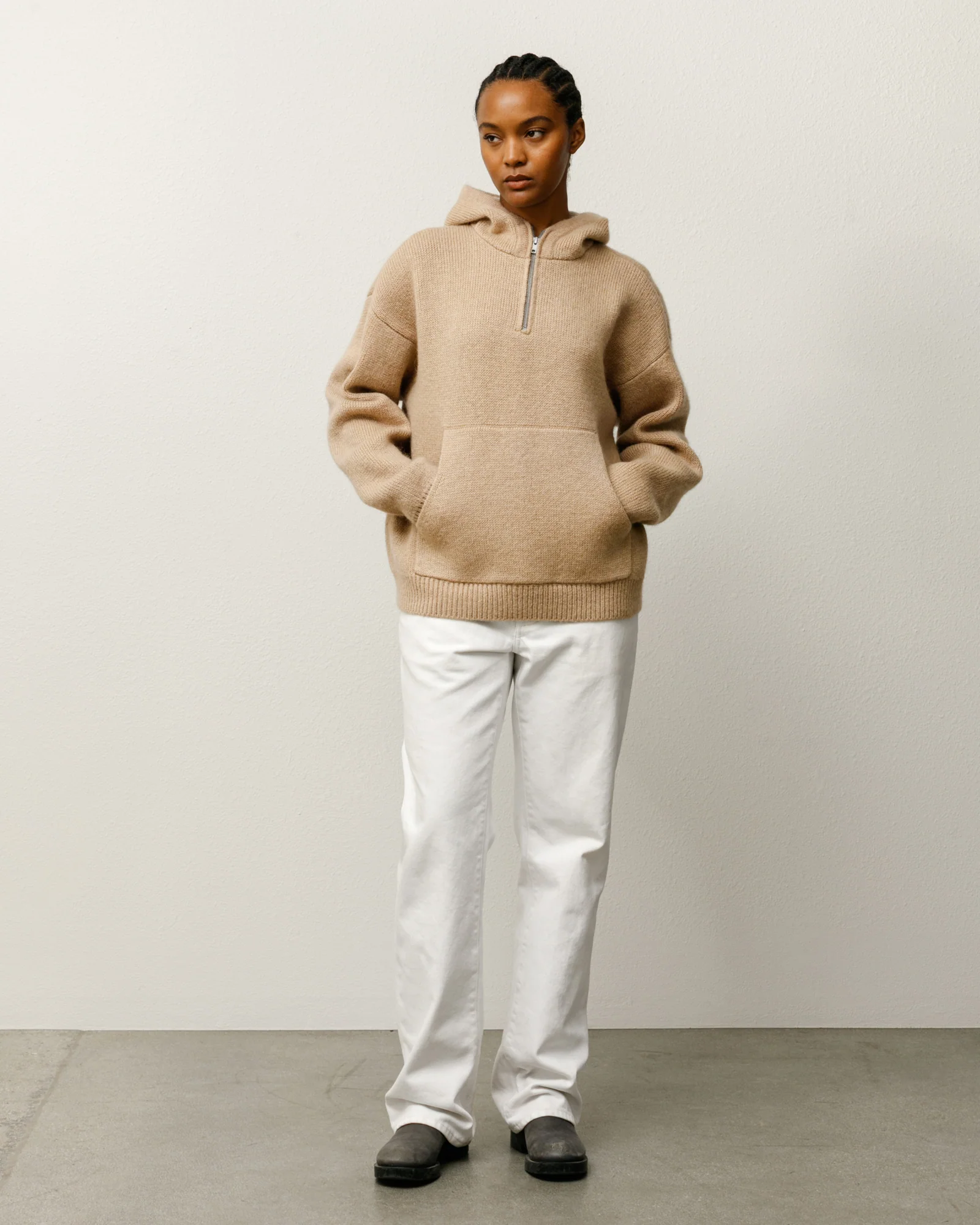 QUARTER ZIP SWEATER HOOD - Image 4