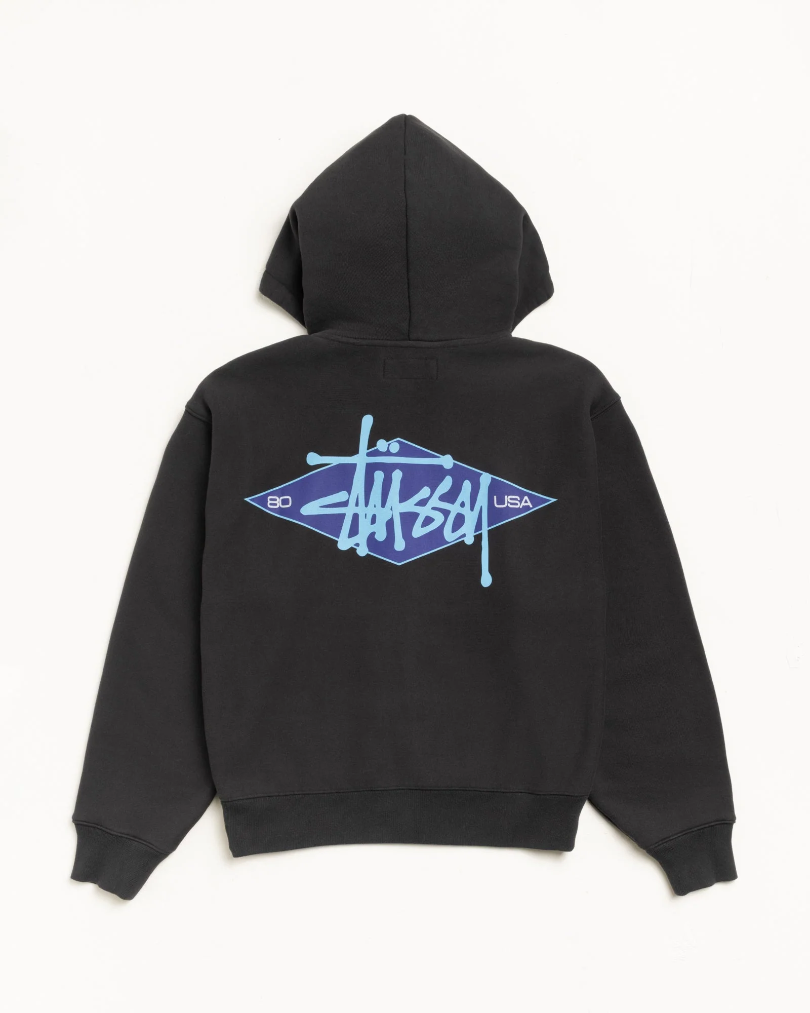 BASIC DIAMOND ZIP HOOD