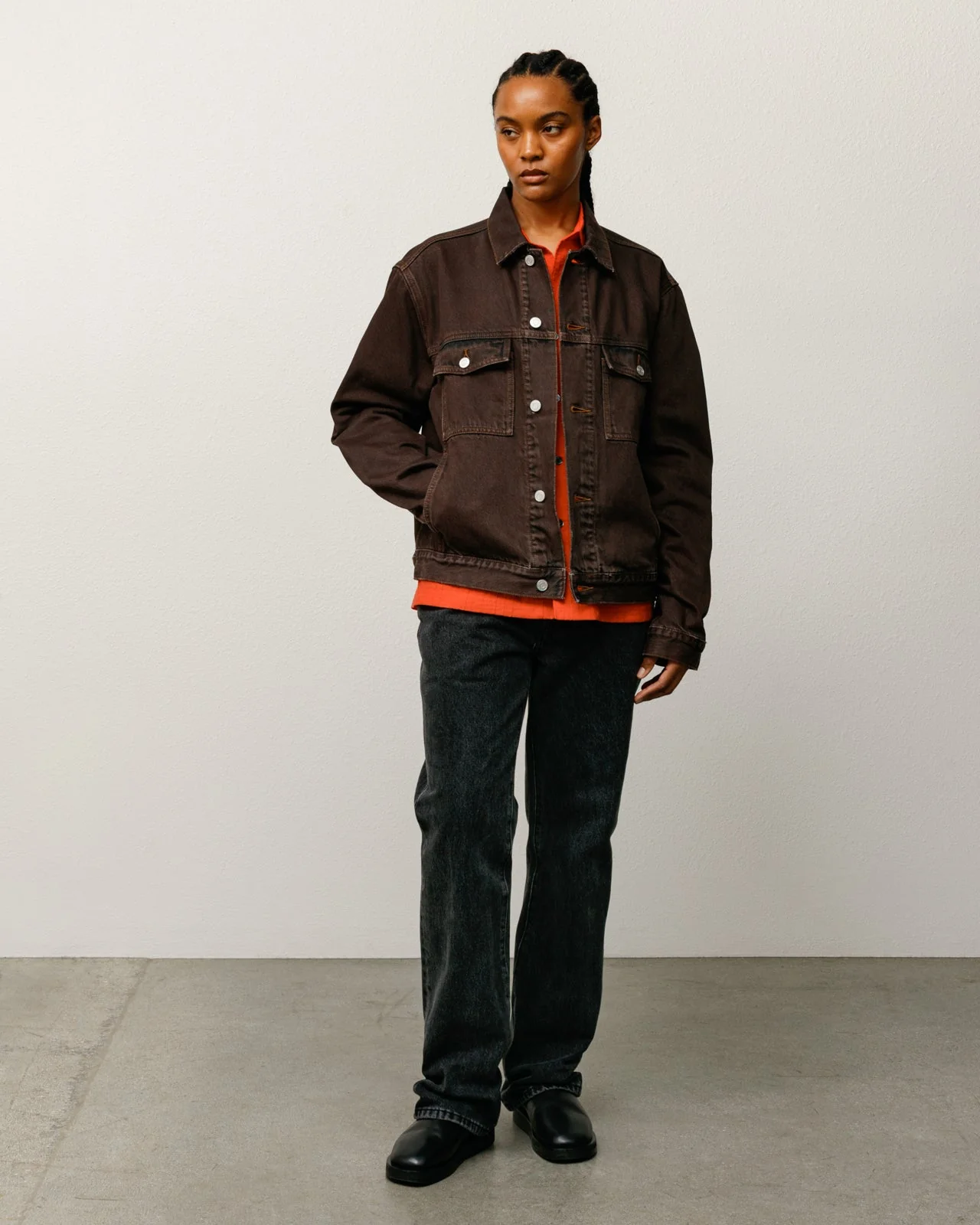 LINED TRUCKER RESIN DENIM
