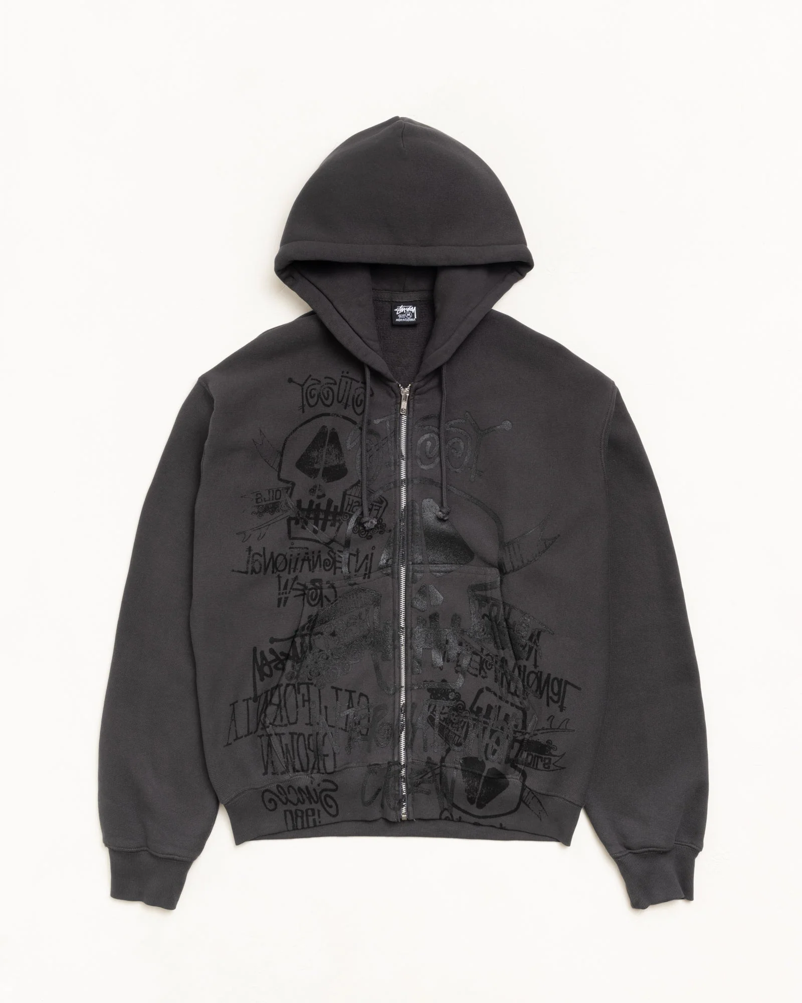 SKULLS GAR. DYED ZIP HOOD