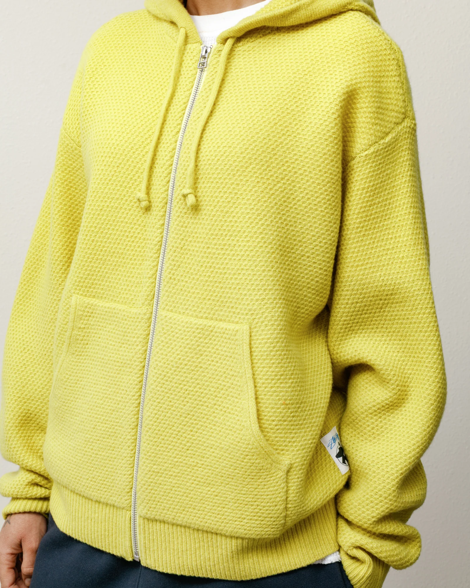 TEXTURED ZIP HOODED SWEATER - Image 2