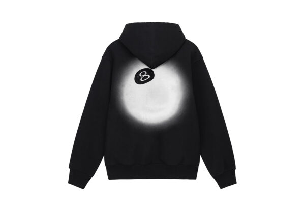 STUSSY 8 BALL FADE BLACK HOODIE