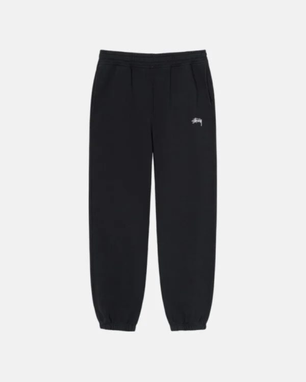 Black Stussy Overdyed Stock Logo Sweatpants