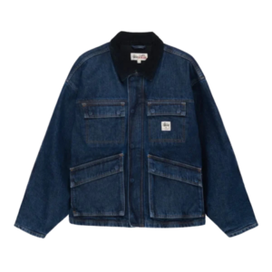 STUSSY SHOP JACKET WASHED DENIM