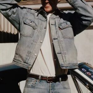 STUSSY X LEVIS EMBOSSED TRUCKER DENIM JACKET