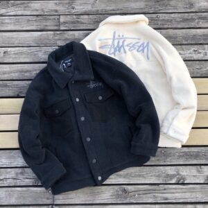 Stussy Logo Print Fleece Hoodie